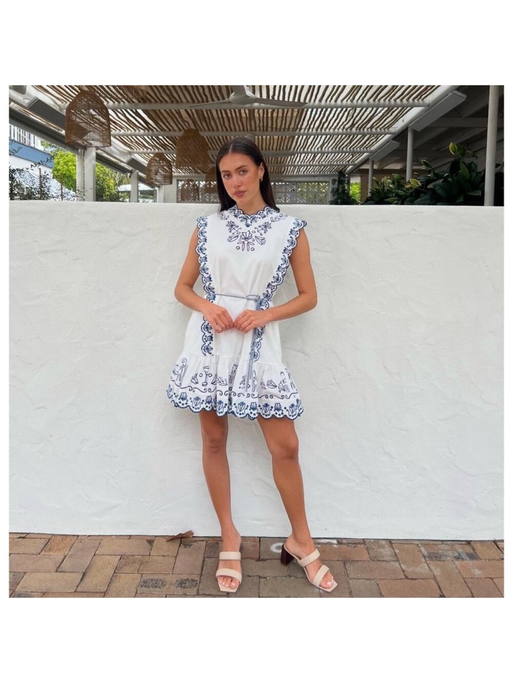 Alemais Leela Embroidered Mini Dress